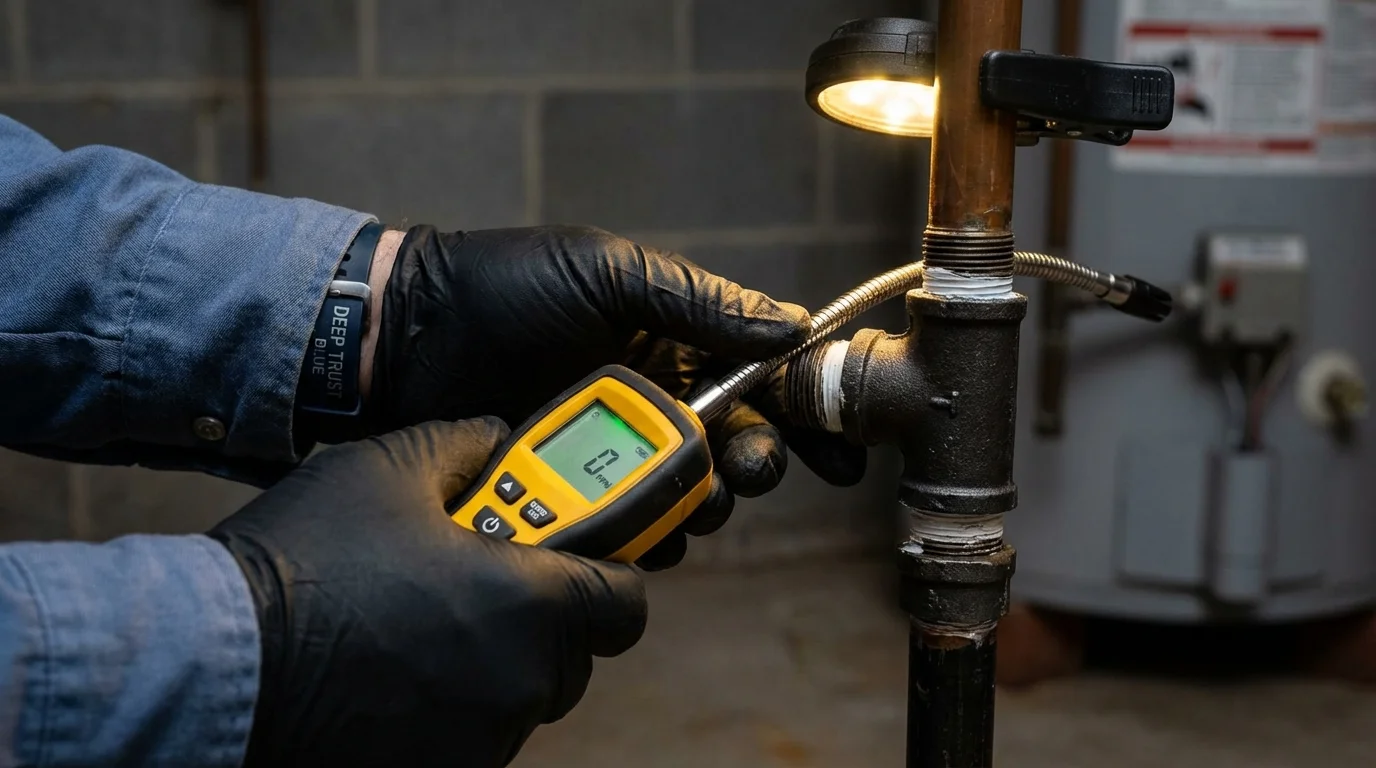 Gas leak detection with electronic sniffer by Johns Plumbing LLC in Blue Grass