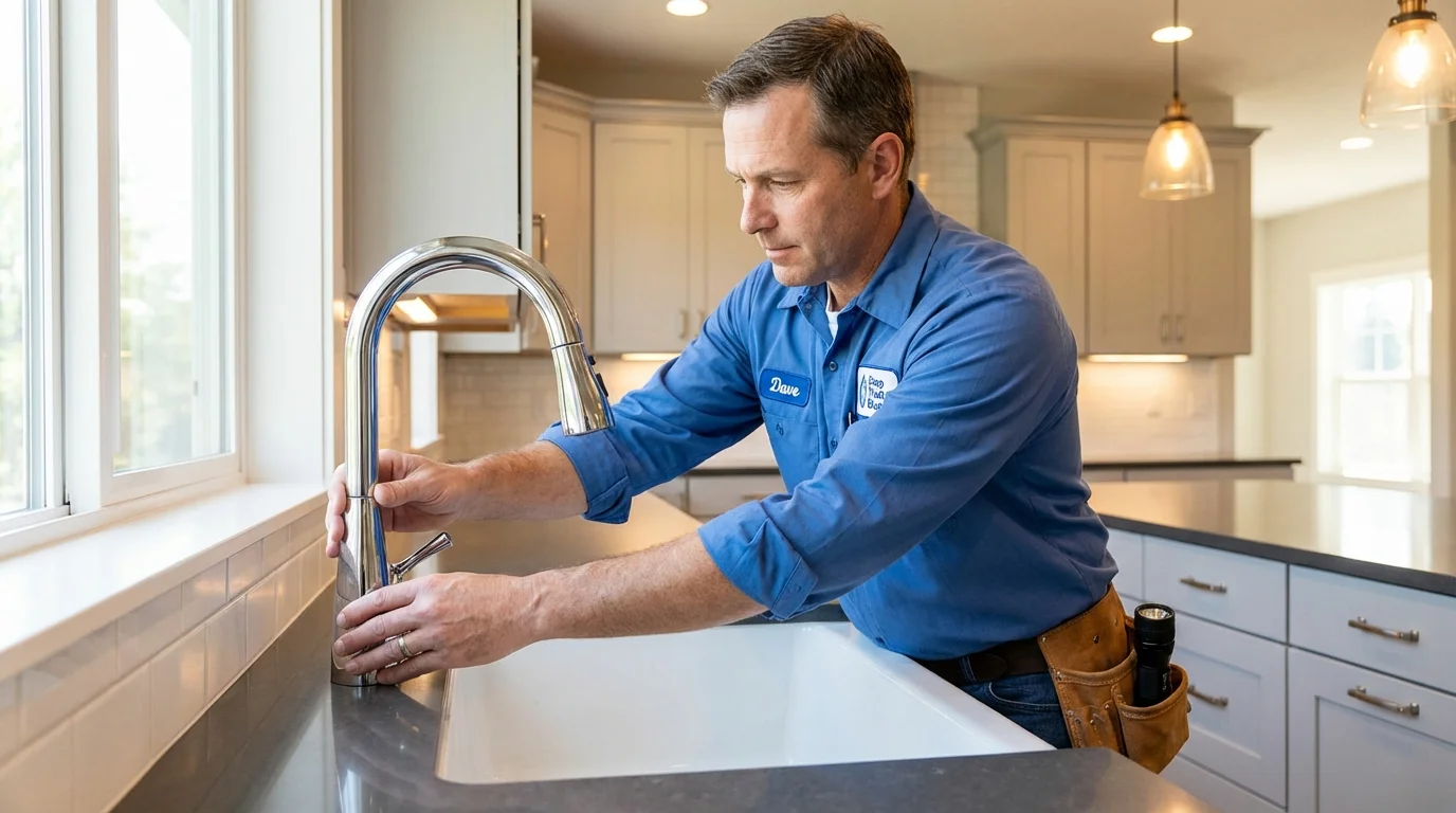 Kitchen faucet installation by Johns Plumbing LLC in Blue Grass
